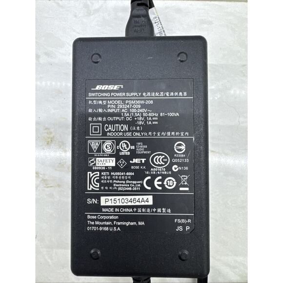 OEM Bose 4 Pin Power Supply Model PSM36W-208 For Sound Dock Black - Picture 2 of 4